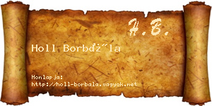 Holl Borbála névjegykártya